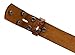 Western Embossed Tooled Brown Leather Belt Strap w/ Snaps for Interchangeable Buckles