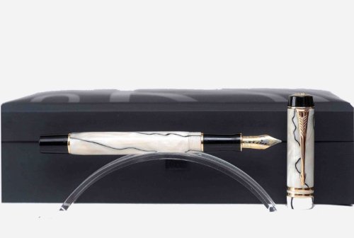 Parker Duofold Pearl and Black International Fountain Pen Fine Nib