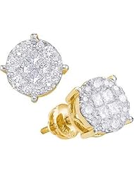 14KT Yellow Gold 1.50 CTW Diamond Ladies Solitaire Earrings