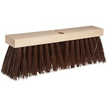 Magnolia Brush 18" Block Length, Brown Polypropylene Plastic Street Broom, (Carton of 6)