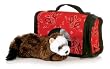 Ferret Fancy Pal Plush Toy with Pet Carrier 8"