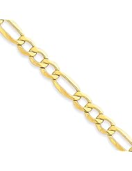 7.3mm, 10 Karat Yellow Gold, Figaro Chain - 18 inch