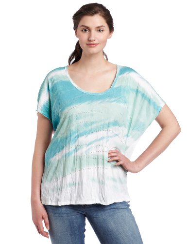 Calvin Klein Jeans Womens Plus Size Ocean Breeze Shirt, White, 3X