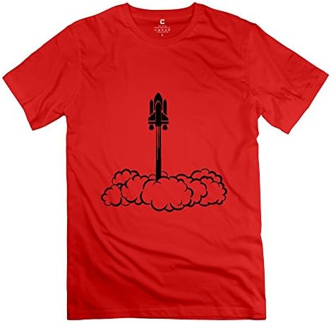 GZG Men's Space Shuttle Cotton T-Shirt Red L