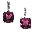 14K White Gold Rhodolite Garnet and Diamond Earrings