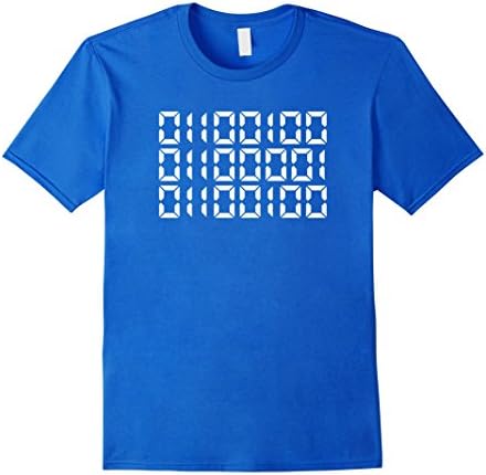 Men's Dad In Binary Code T-Shirt - Funny Father's Day Gift Unisex 2XL Royal Blue