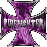 12 Inferno Purple Maltese Cross Firefighter Decal REFLECTIVE