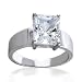 Bling Jewelry Sterling Silver 3 ct Radiant Cut CZ Solitaire Engagement Ring