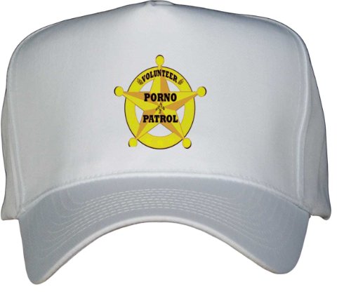 VOLUNTEER PORNO PATROL White Hat / Baseball Cap