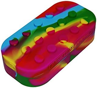 1 Rainbow Tie Dye Danktainers Extra Large 7 Compartment Medical Grade Silicone Jars