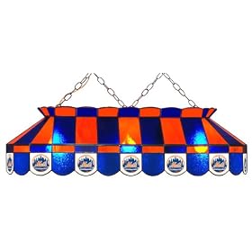 Imperial New York Mets Licensed 40-Inch Rectangular Stained Glass Billiard Table Light
