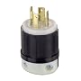 Leviton 2711 30 Amp, 125/250 Volt, NEMA L14-30P, 3P, 4W, Locking Plug, Grounding, Black-White