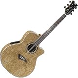 acoustic bass guitar Dean Exotica Quilted Ash Acoustic Electric Cutaway Guitar with Tuner Preamp Electronics acoustic bass guitar