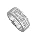 14K White Gold 1 ct. Three Roll Princess Cut Diamond Wedding Band