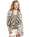 Willow & Clay Women's Stripe Open Cardigan, Taupe, Small