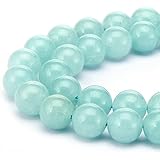 BRCbeads Gorgeous Natural Crystal(M15)Aquamarine color Gemstone Round Loose Beads 6mm Approxi 15.5 inch 60pcs 1 Strand per Bag for Jewelry Making
