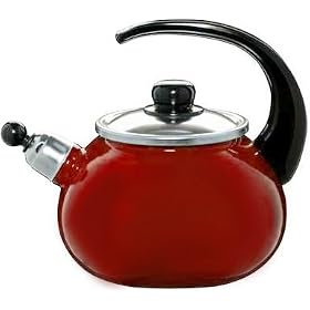 Whistling Stove Top Kettle, Non Toxic Enamel Coating, 2.0L/coral