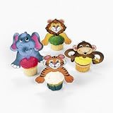 Zoo Animal Character Cupcake Picks - 24 Assorted