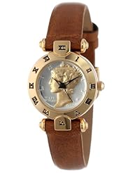 Consort Womens CCHL2812:001/01E16XX Vintage American Silver Coin Mercury Dime Brown Leather Strap Watch