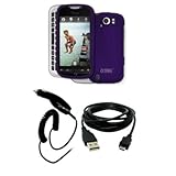EMPIRE Purple Rubberized Hard Case Cover + Car Charger (CLA) + USB Data Cab ....