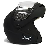 Matte Flat Black Flip Up Modular Motorcycle Street Sport Bike Full Face Helmet DOT (Medium)