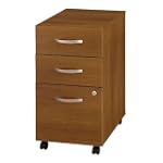 Warm Oak Three Drawer Mobile File Unassembled Warm Oak