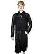 Black Long Tunics Tops Dress Georgette Embroidered Kurtis with Stole Small