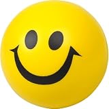 Enlarge toy image: Happy Yellow Ball - Smiley Face - Bouncy Stress Balls -  preschool activity for young kids