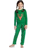 Leveret Christmas 2 Piece Pajama Cotton Top & Fleece Pants (Size 2-14)