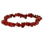Sterling Silver .925 Genuine Red Jasper Stone Chip Stretch Bracelet