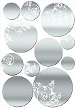 Lot 26 Studio ADD-HERES Adhesive Reflections-Mirror Patterned Dots Wall Stickers, 10.25 x 15-Inches