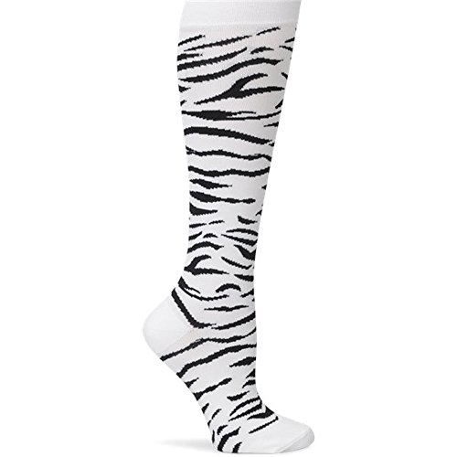 Nurse Mates Women's Compression Trouser Sock Black/White Zebra