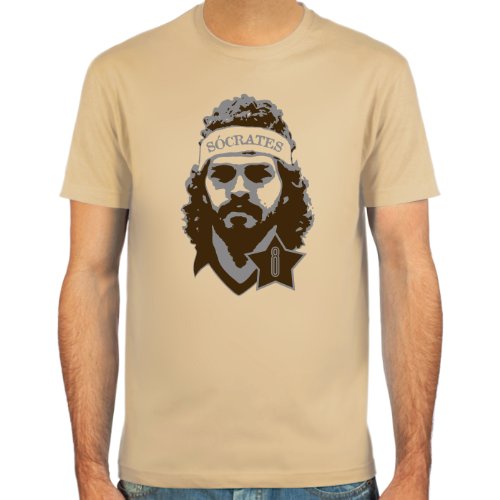 T-Shirt Sócrates ::: Farbauswahl: skyblue, sand oder weiß ::: Größen: S-XL ::: Fußball-Kult