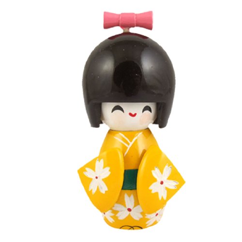 White-Flowers-Yellow-Kimono-Smiling-Girl-Wooden-Kokeshi-Doll