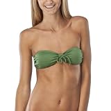 Xhilaration® Juniors Metallic Bandeau Swim Top - Green/Gold