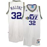Karl Malone Utah Jazz White Adidas Throwback Jersey - Size 54 - XXL