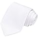 KissTies White Tie Mens Solid Necktie Grid Ties + Gift Box