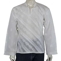 Mens Long Sleeve Casual Cotton Shirt Kurta India Size: S Chest 36 Inches