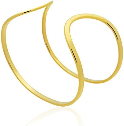 Gold Toned Two Bands Bracelet, Exquisite Simple Bracelet, Stylish Modern Elegant Womens Jewelry