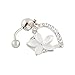 MSmask New Fashion Flower Rhinestone Heart Dangle Ball Belly Button Navel Ring Bar Barbell Body Piercing