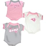Reebok St. Louis Rams Infant 3-Piece Creeper Set - Pink 3-6 Months
