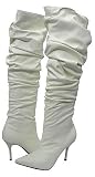 Damita Estella-12 White Women Over the Knee Boot