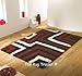 Modern Shaggy Nordic Tides (Black/Red) 120cm x 160cm