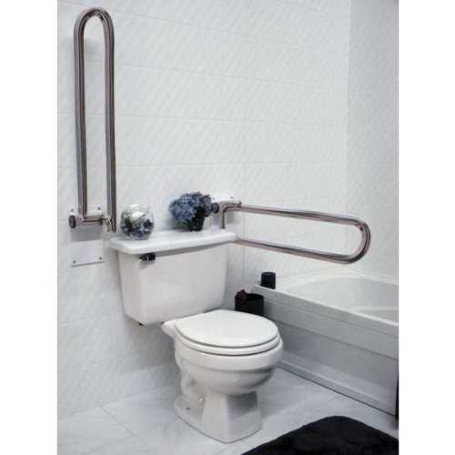 1 Left Side Only HealthCraft P T Rail Fixed 28 inch Stainless Steel