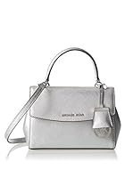 Michael Kors Bolso asa de mano Ava Extra-Small Saffiano Crossbody (Plata)