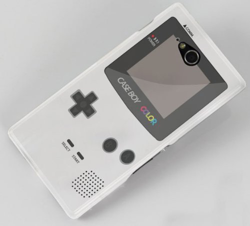 Etui de créateur pour Sony Xperia M2 - Etui / Coque / Housse de protection blanc en Plastique Rigide (arrière rigide) avec motif cool gameboy couleur