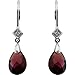 14K White Gold Briolette Brazilian Garnet and