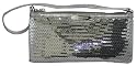 Michael Kors All Over Sequins Flat Wristlet Evening Bag Gunmetal