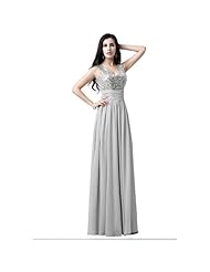 V-neck Lace-Up Sequined Sheath Mermaid Chiffon/Polyester Floor Length Prom Dress 