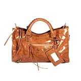 Brown Double Handle Leatherette Satchel Bag Handbag Purse Shoulder Bag Tote Bag